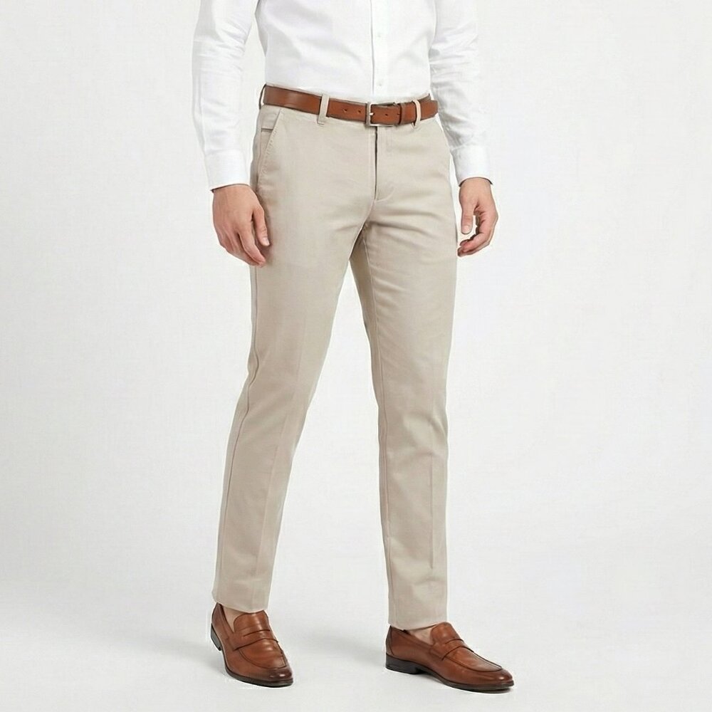 Zara Men's Skinny Fit Light Gray Casual Pants